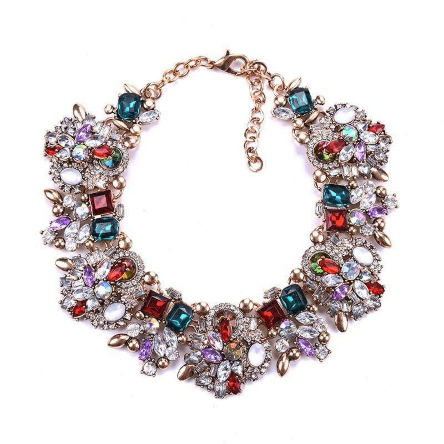 Shaded Rhinestone Necklace.