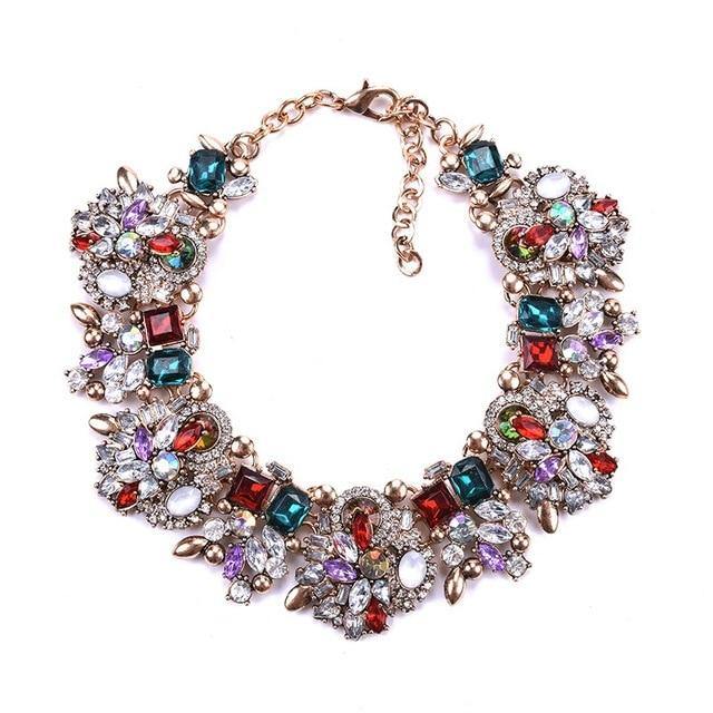 Shaded Rhinestone Necklace.