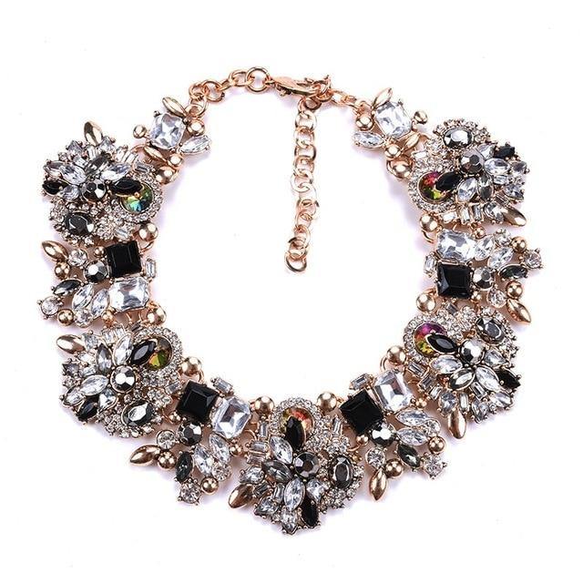 Shaded Rhinestone Necklace.