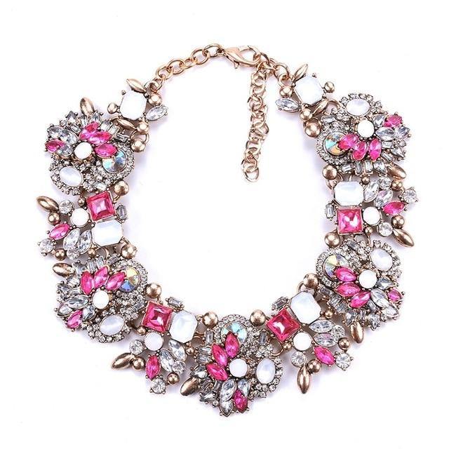 Shaded Rhinestone Necklace.
