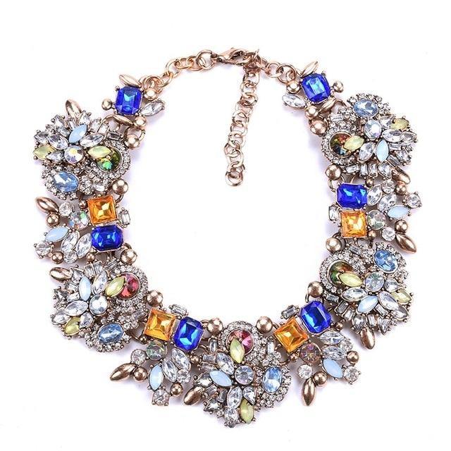 Shaded Rhinestone Necklace.