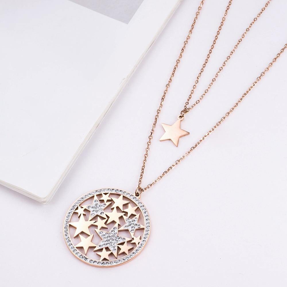 Tara Crystal Pendant chain Necklace.