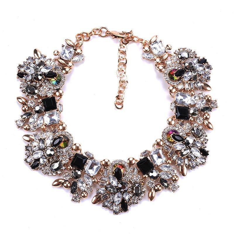 Shaded Rhinestone Necklace.