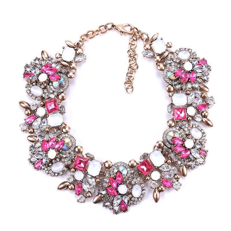 Shaded Rhinestone Necklace.