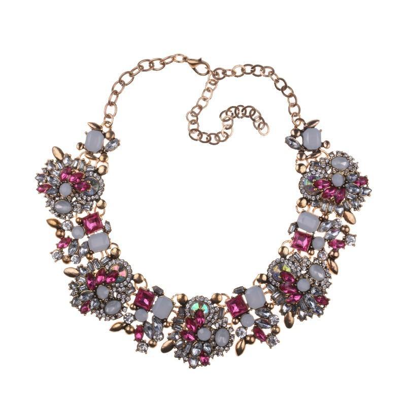 Shaded Rhinestone Necklace.