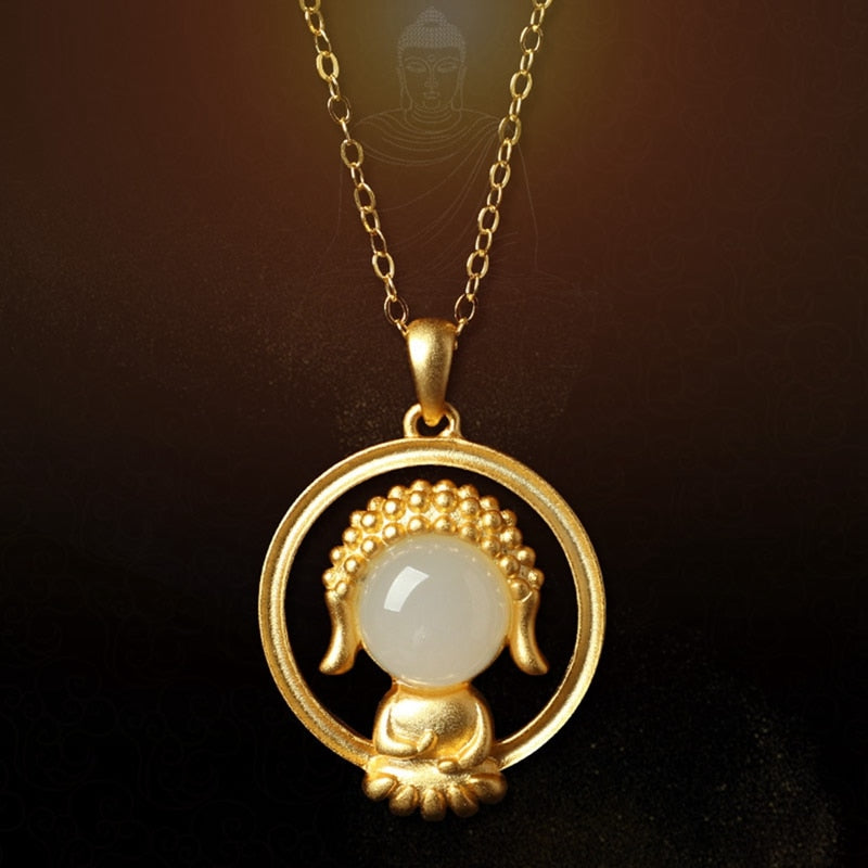 Jade Baby Buddha Pendant