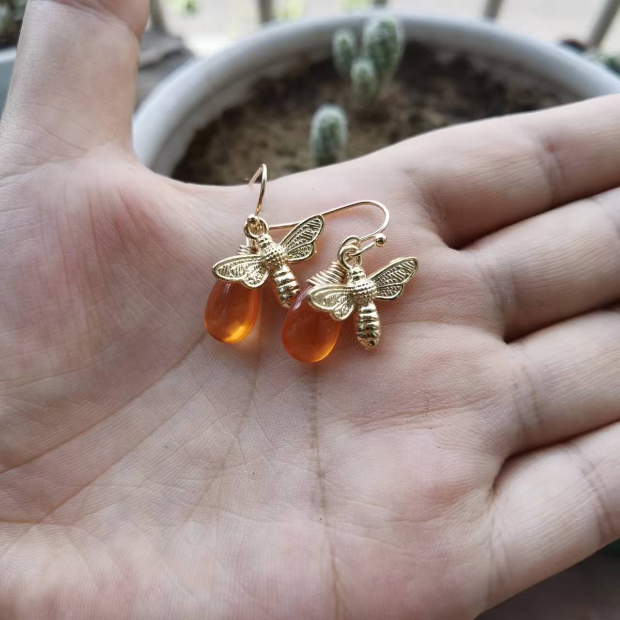 Honey Bee Dangle Earrings