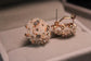 Austrian Crystal Enamel Gold Flower Stud Earrings.