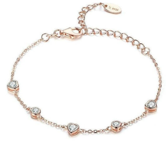 'Shape of My Heart' Zircon Silver Bracelet.