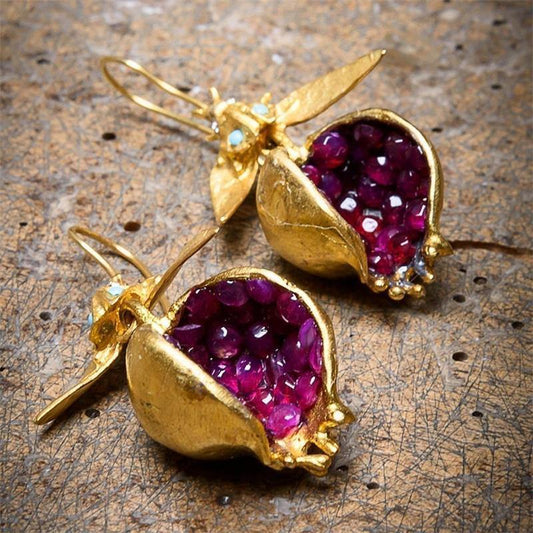 Ruby Dodecahedrons in Gold Leaf Casing (Also available in Silver) - www.patisaa.com