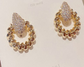 Exquisite Cubic Zircon Twisted Rope Gold Finish Studs.