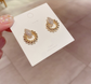 Exquisite Cubic Zircon Twisted Rope Gold Finish Studs.